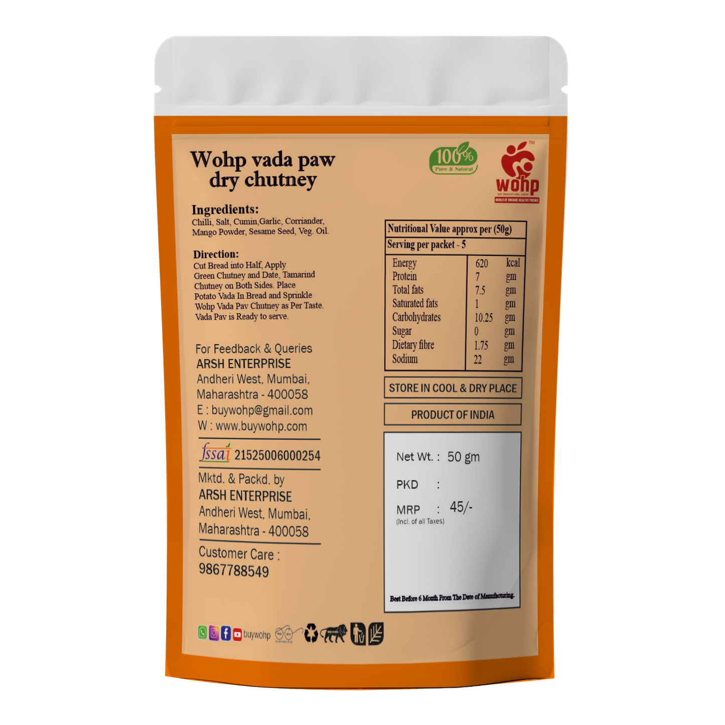 WOHP Vada Pav Dry Chutney